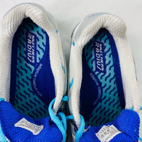 Skechers Shape-Up White Blue Athletic Shoes - Picture 9 of 11